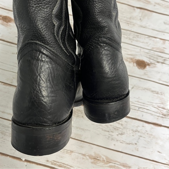 Black Leather Cowboy Boots - Picture 8 of 11
